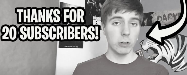 YouTube Thumbnail saying 'Thanks for 20 subscribers'