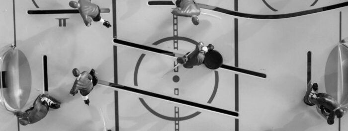 Overview of an ice hockey game table