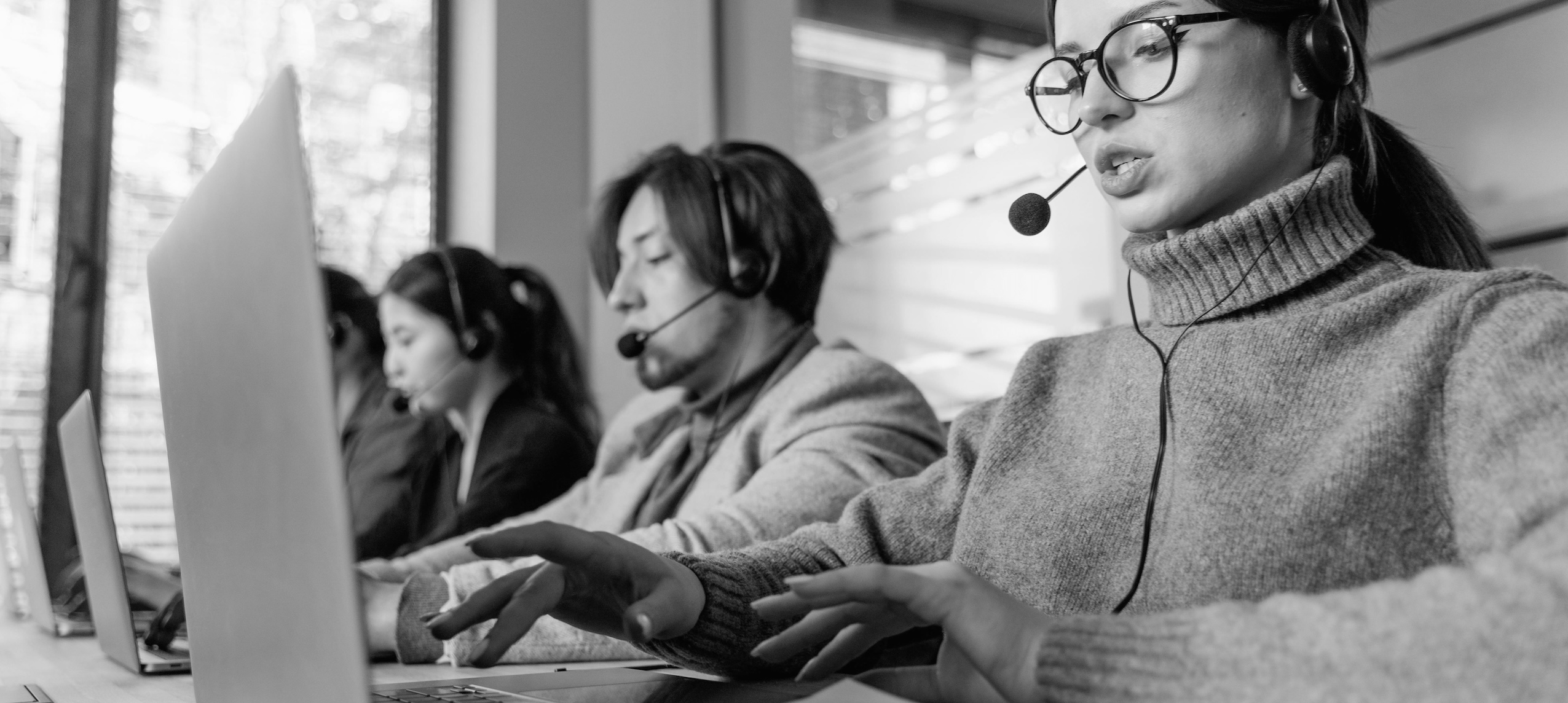 Employees at a call centre